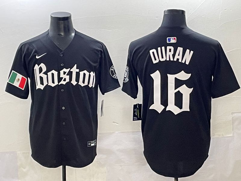 Men 2025 Boston Red Sox #16 Duran Black Five generations Joint Name Nike MLB Jersey style 14